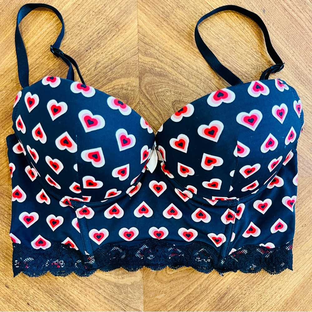 ADORE ME Bra Hearts 32C Meissa Balconette Push Up BR-07441-BAL Valentines Day